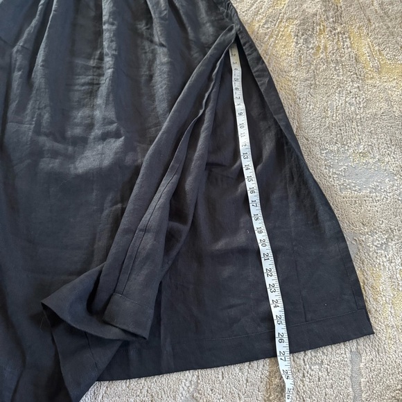 Mikoh black linen maxi skirt pull on elastic waist side slits 2 medium new - Picture 8 of 15